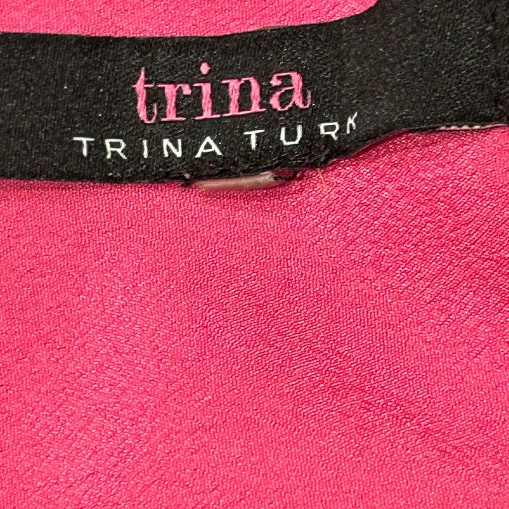 Trina Turk Nat Drawstring Shirt Dress Pink Geometric‎ Print Size XS - Picture 14 of 16